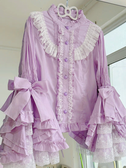 Twilight Lolita Plus Size Doll Collar Long Bell Sleeve Blouse Shirt