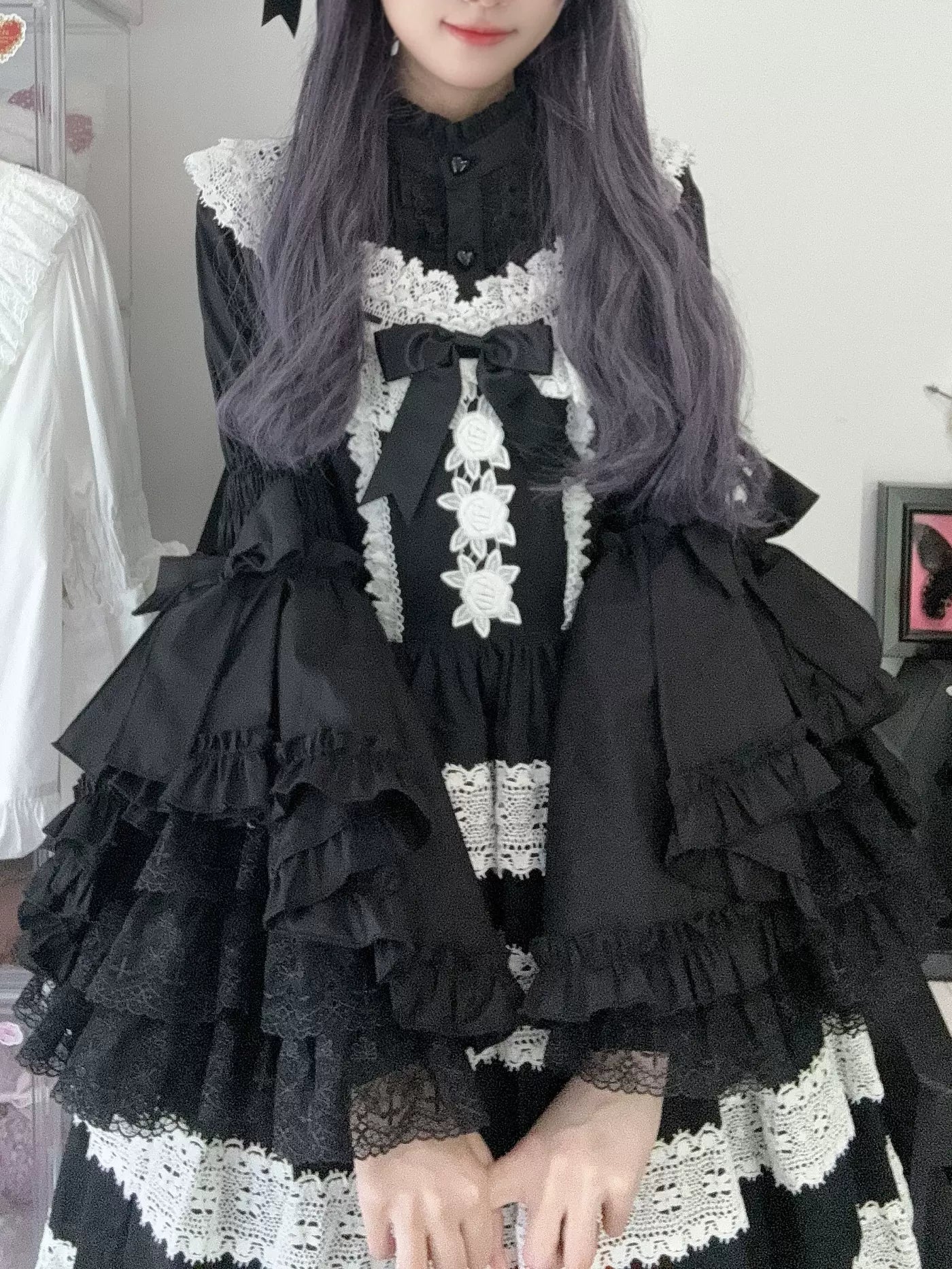 Twilight Lolita Plus Size Doll Collar Long Bell Sleeve Blouse Shirt