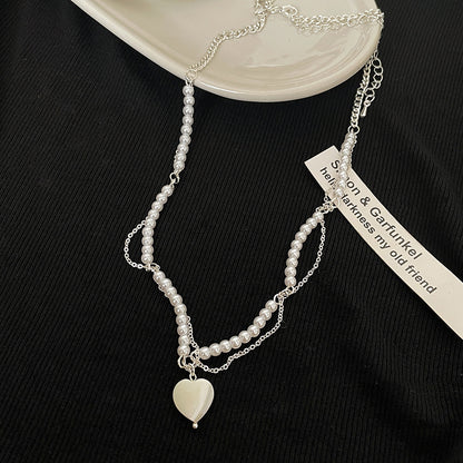 Pretty Pearl Silver Starlight Heart & Star Necklace