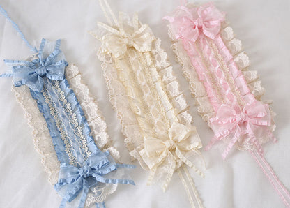 Lolita Lace Cream White Bow Hairband Accessories