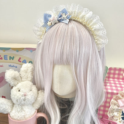 Creamy Bubbles Macaron Maid Lolita Lace Hairband Headband