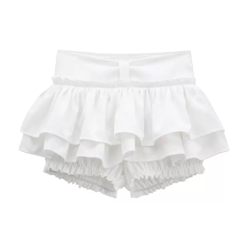 Kiki Coquette Balletcore Ruffle Black & White Bloomers Shorts