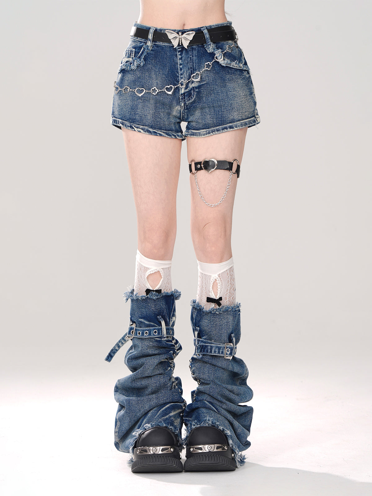 Young Eyes Konno Denim Shorts & Leg Warmers