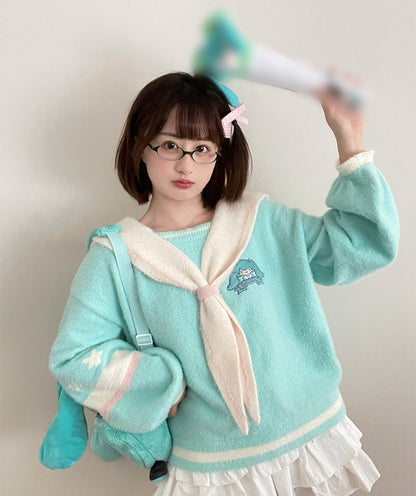 Confession Balloon Miku Sailor Collar Green Sweater