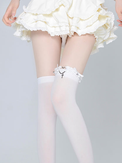 Cute Heart Wings White Blue Black Choker Thigh Strap Garter