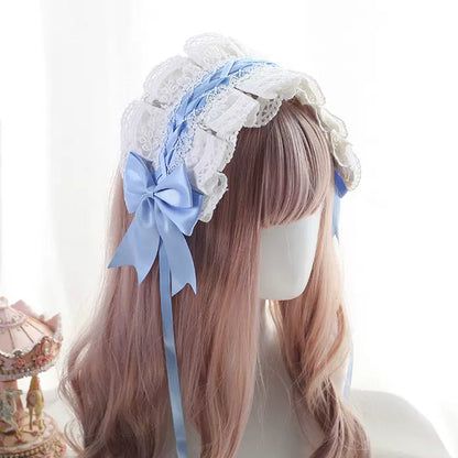 Lolita Lace Embroidery Bow Hairband Accessories