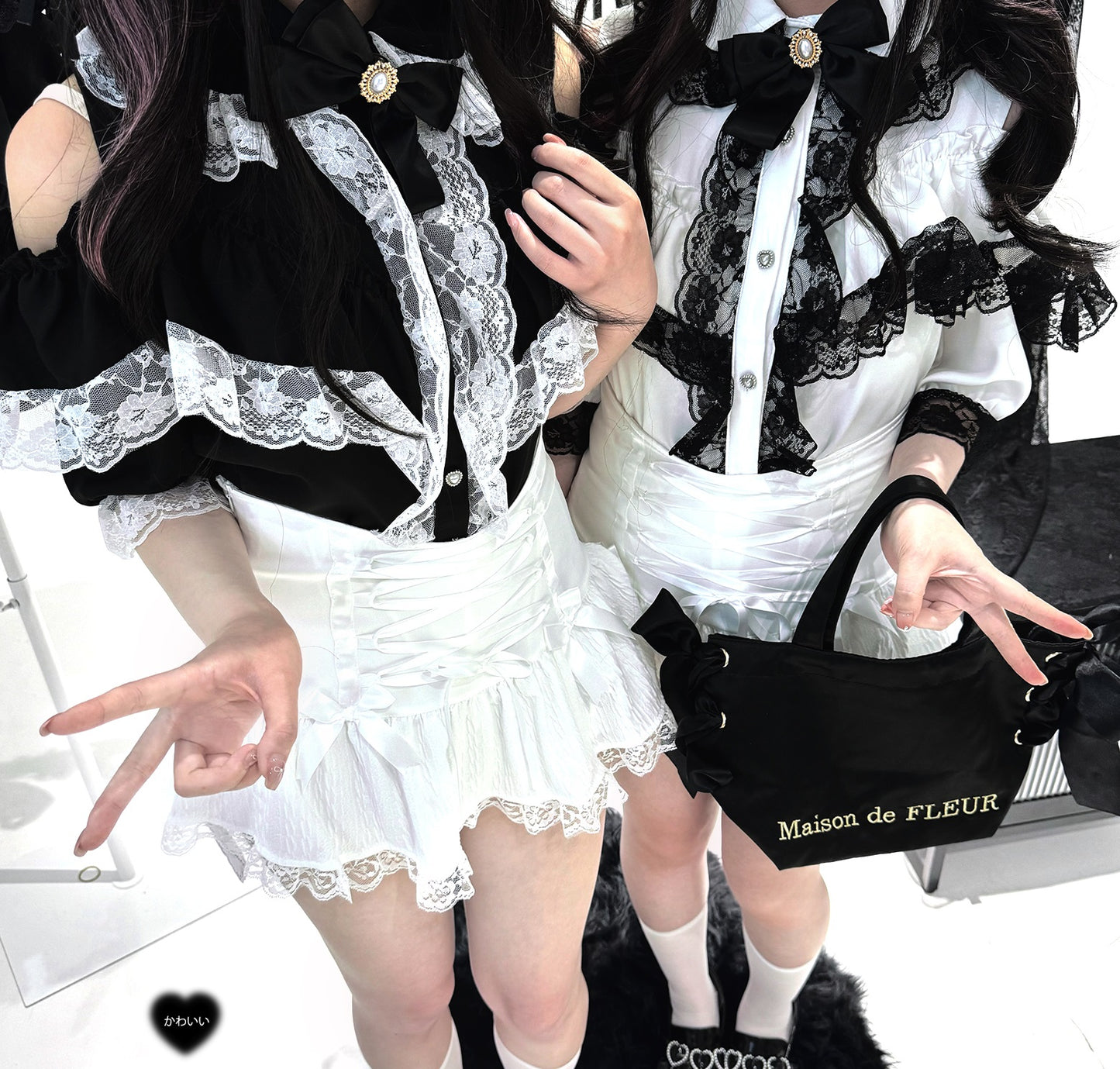 Kitten Bullet Jirai Kei Contract Bandage Black White Skirt