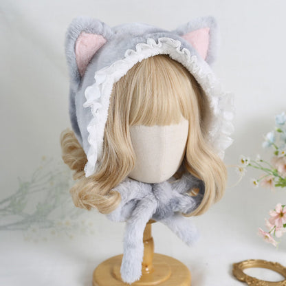 Lolita Cat Ears Cute Velvet Plush Winter Hairband Headband