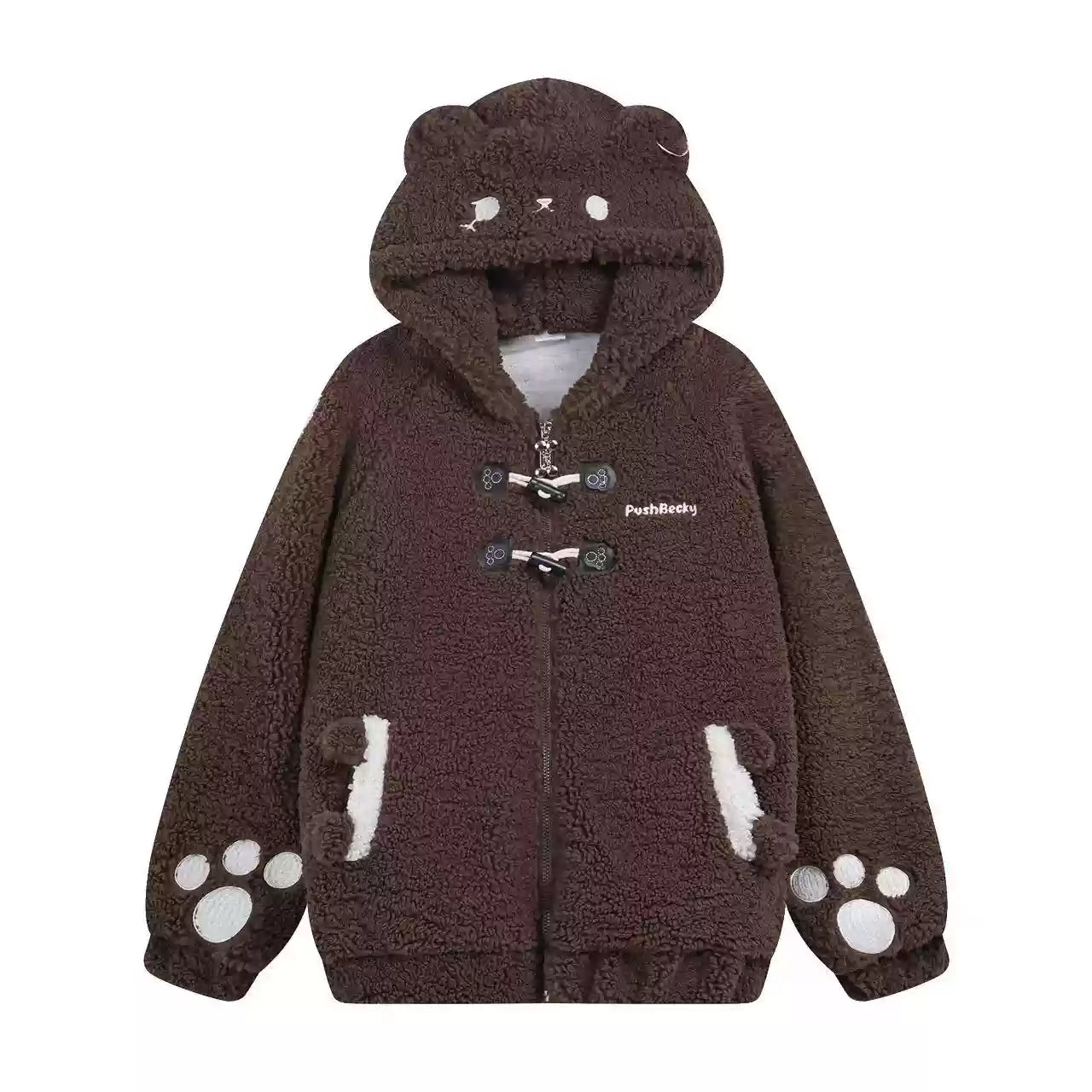 Crazy Girl Animal Series Black Cat Brown Bear White Rabbit Jacket