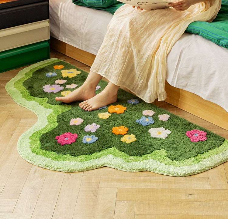 Colorful Flower Garden Nature Soft Mat Moss Rugs Carpets Bedroom Decor