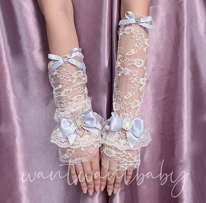 Princess Elegant Lace Handmade Lolita EGL Brooch Arm Warmers Gloves