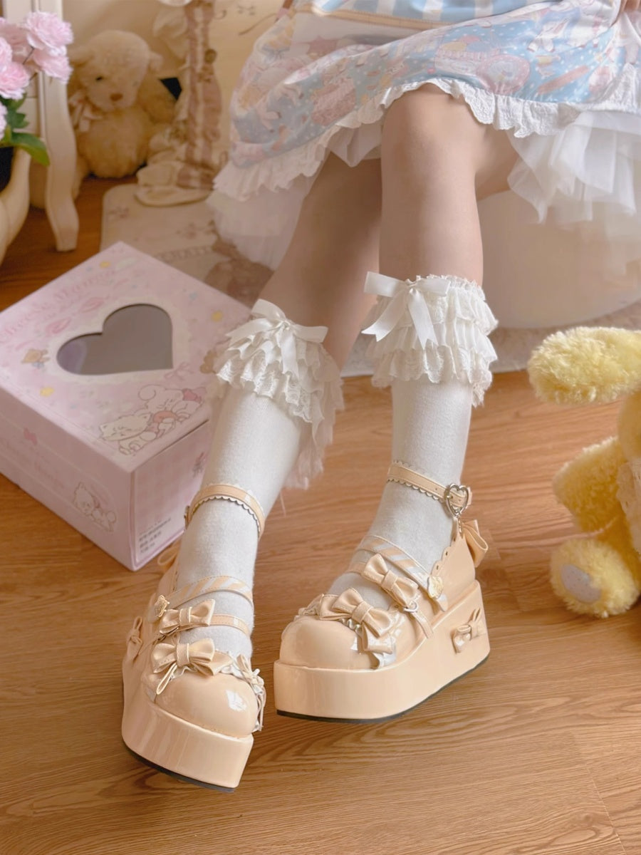 Mikko Milk Cake Cheese Mango Story Bow Lolita Shoes