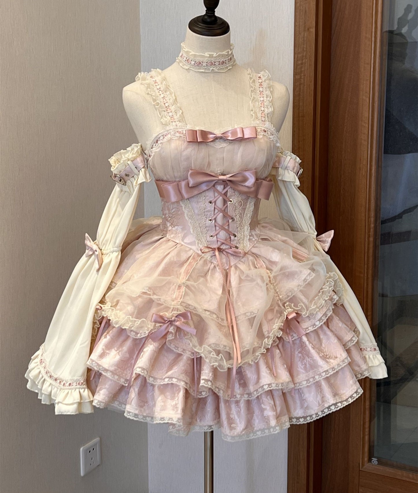 Small Heart Rose Butler Pink Black Blue Lolita Dress