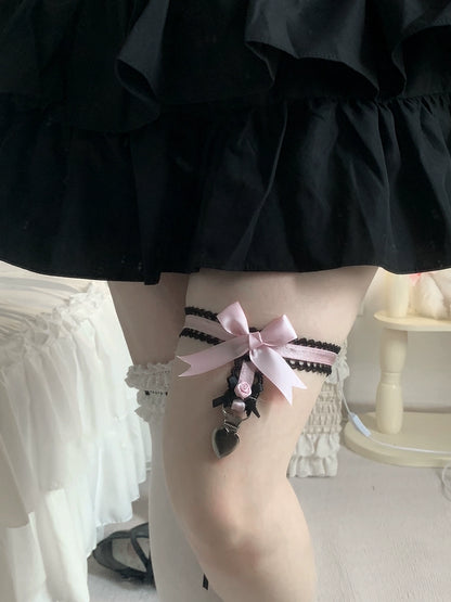 Love Catcher 2.0 Rose Lolita Pink Blue Black White Thigh Strap Garter