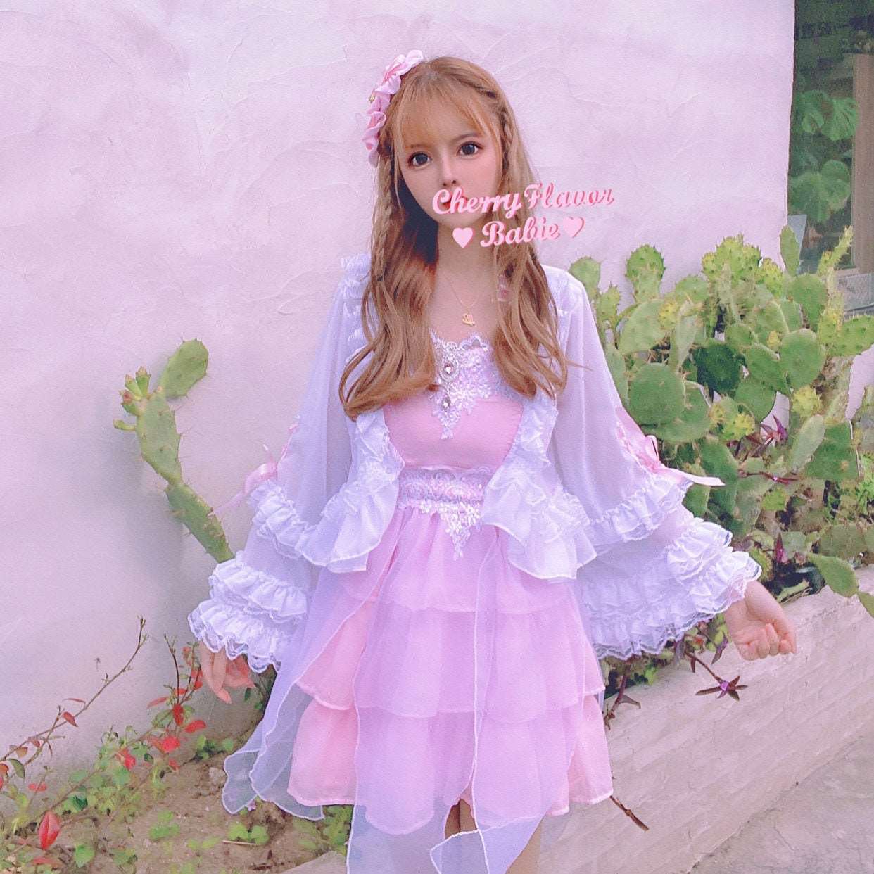 Candy Fairy Sheer See Through White Rose Ruffled Cardigan