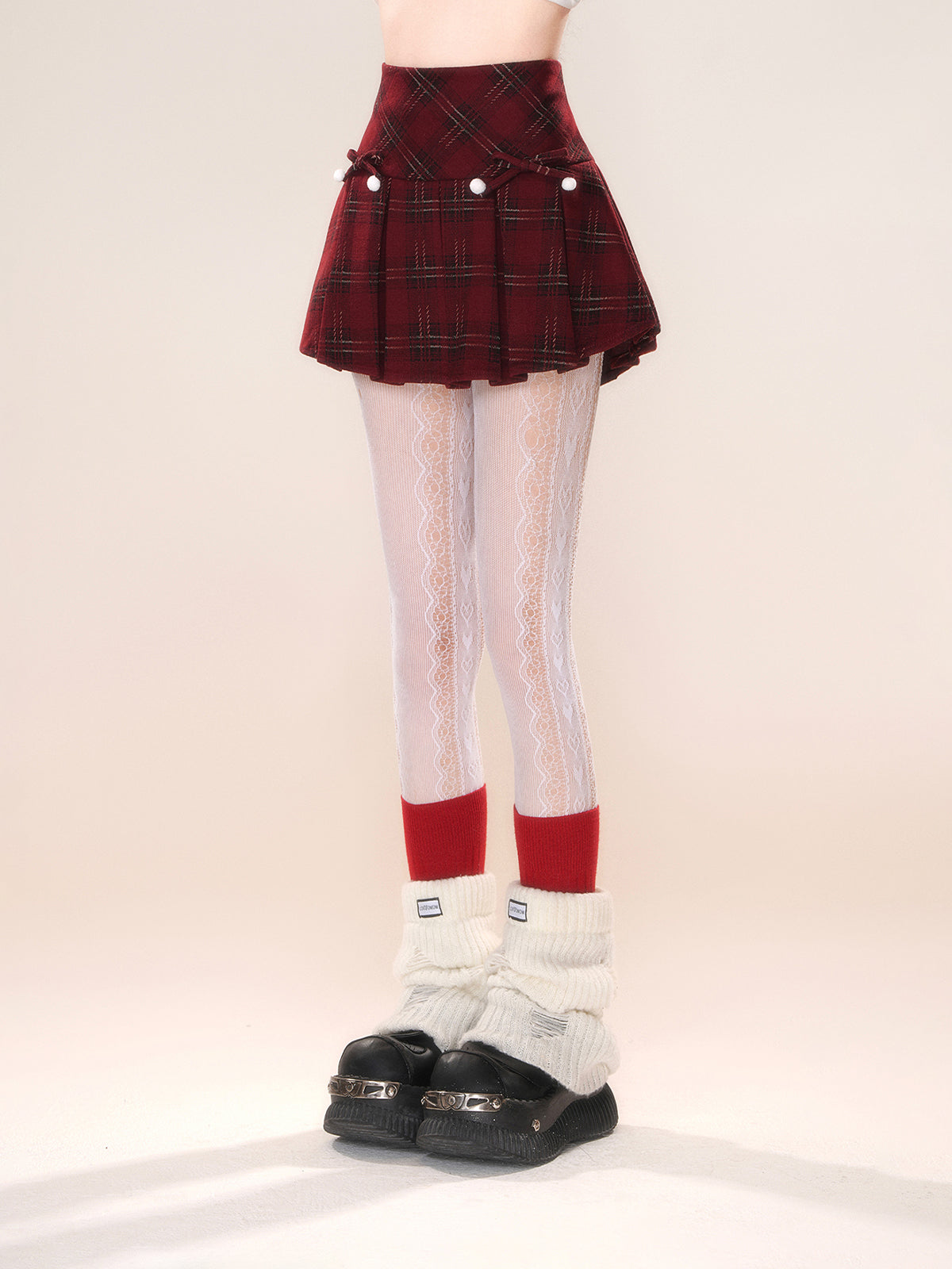 Young Eyes Annual Plaid Red Brown Blue Black Mini Skirt