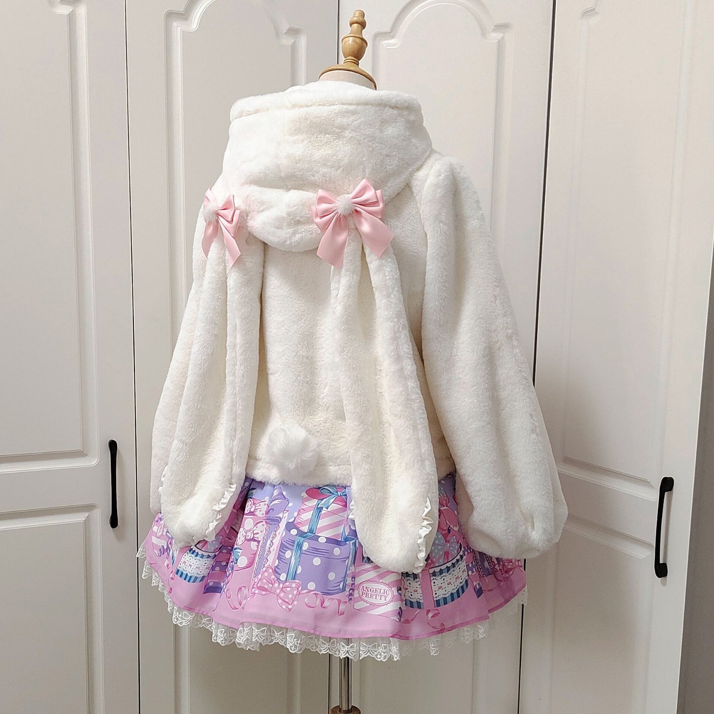 Lop Eared Rabbit Ears Faux Rabbit Fur Winter EGL Lolita Jacket