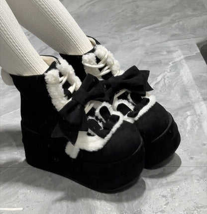 Akari Lolita Runaway Rabbit Pink Black Brown Snow Boots