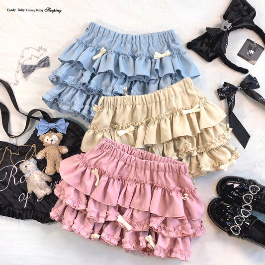 Dormir Doll EGL Sweetie Ruffled Lace Pink Blue Cream Bloomers Shorts