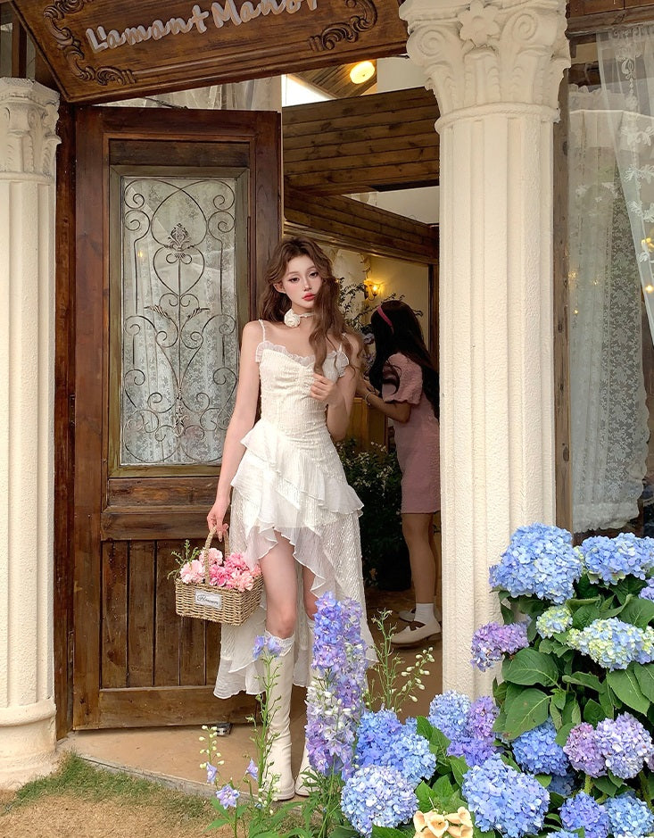 Monet Angel Rose Summer Cream Long Dress