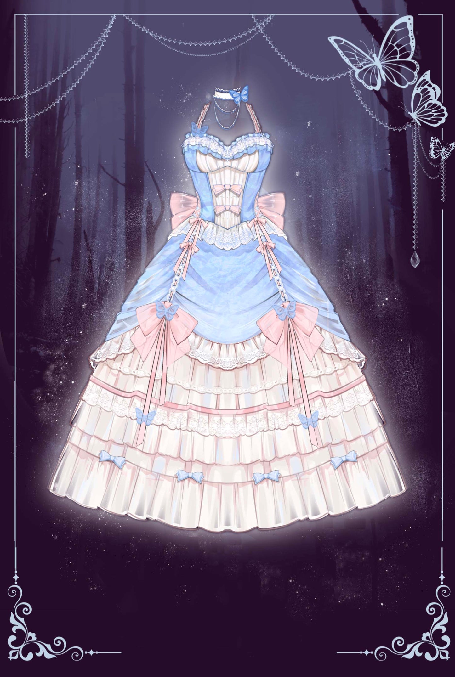 Platycodon Love Goddess Bow Butterfly Long Ver Lolita Dress