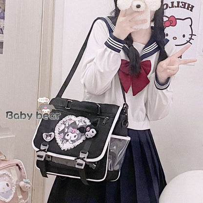 Baby Bear Handmade Cartoon Melody Purple Devil Pink Black Student School Bag Backpack