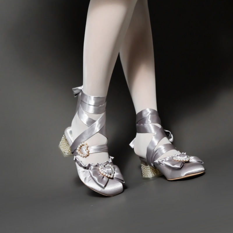 Mr Autumn Elegant Balletcore Le Ballet EGL Heart Pearl Pink White Black Red Silver Shoes