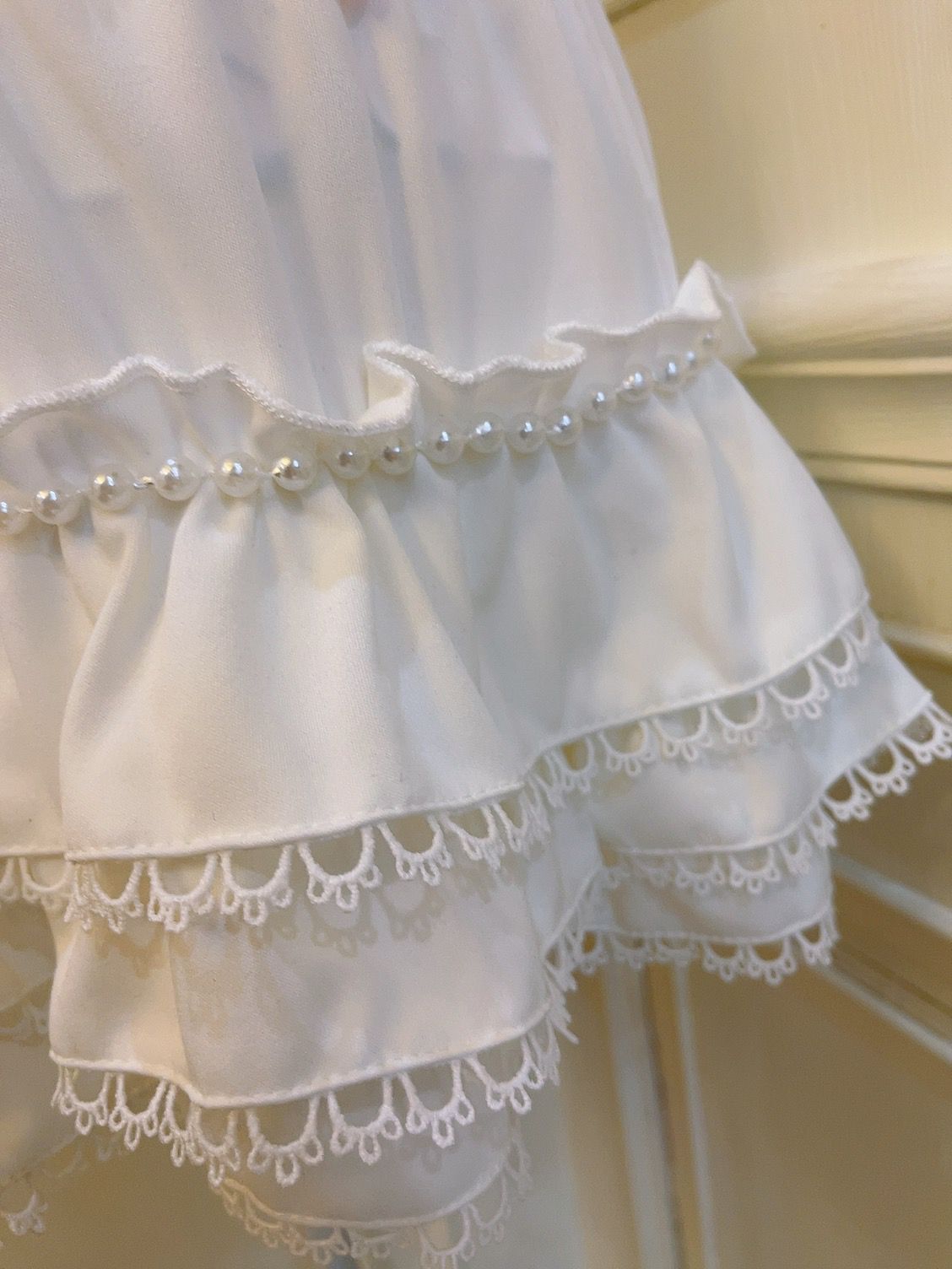 Sweetheart Princess Lace Bow Ruffled Cake White Skirt