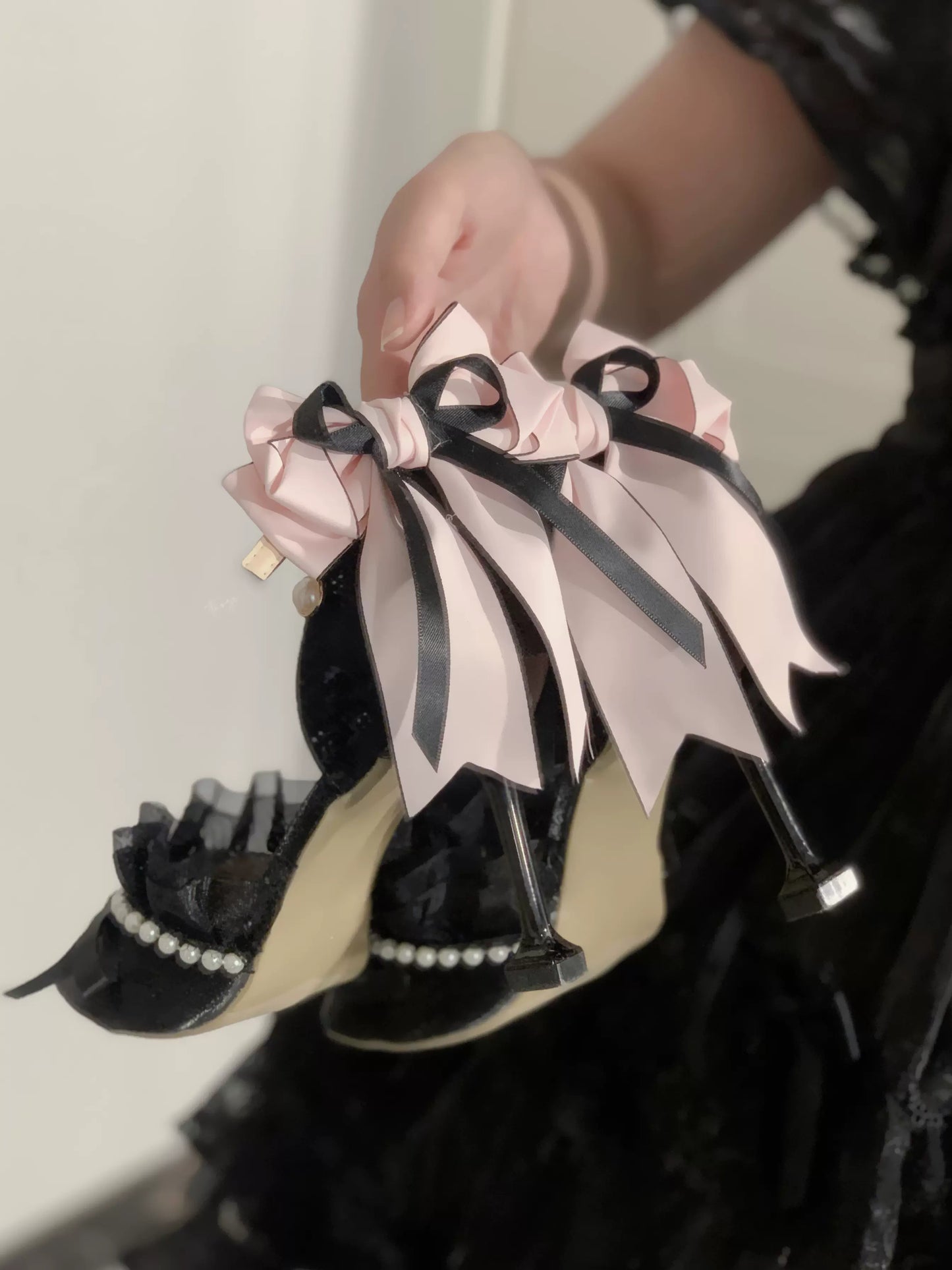 Soaring Rabbit Lolita Black Peach Meimei High Heels Shoes