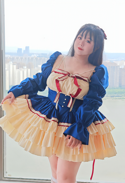 Plus Size Snow White Navy Cream Princess Lolita Dress