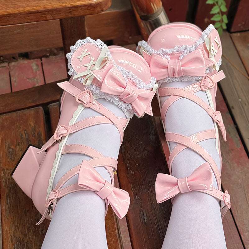 Beauty Bunny Lop Ear Rabbit Black White Pink Blue Red Height Heels Shoes