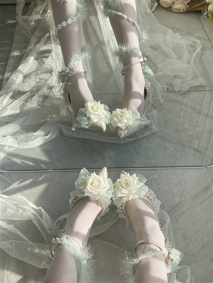 Dream Dwelling Rose Courtesy Elf Fairy Princess Fantasy Original Lolita High Heels Shoes