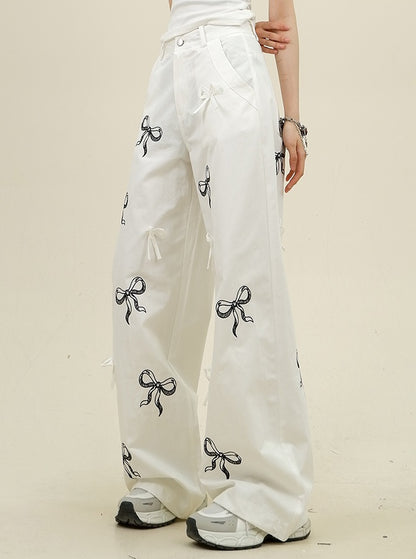 Young Eyes Taro Purple White Bow Long Pants