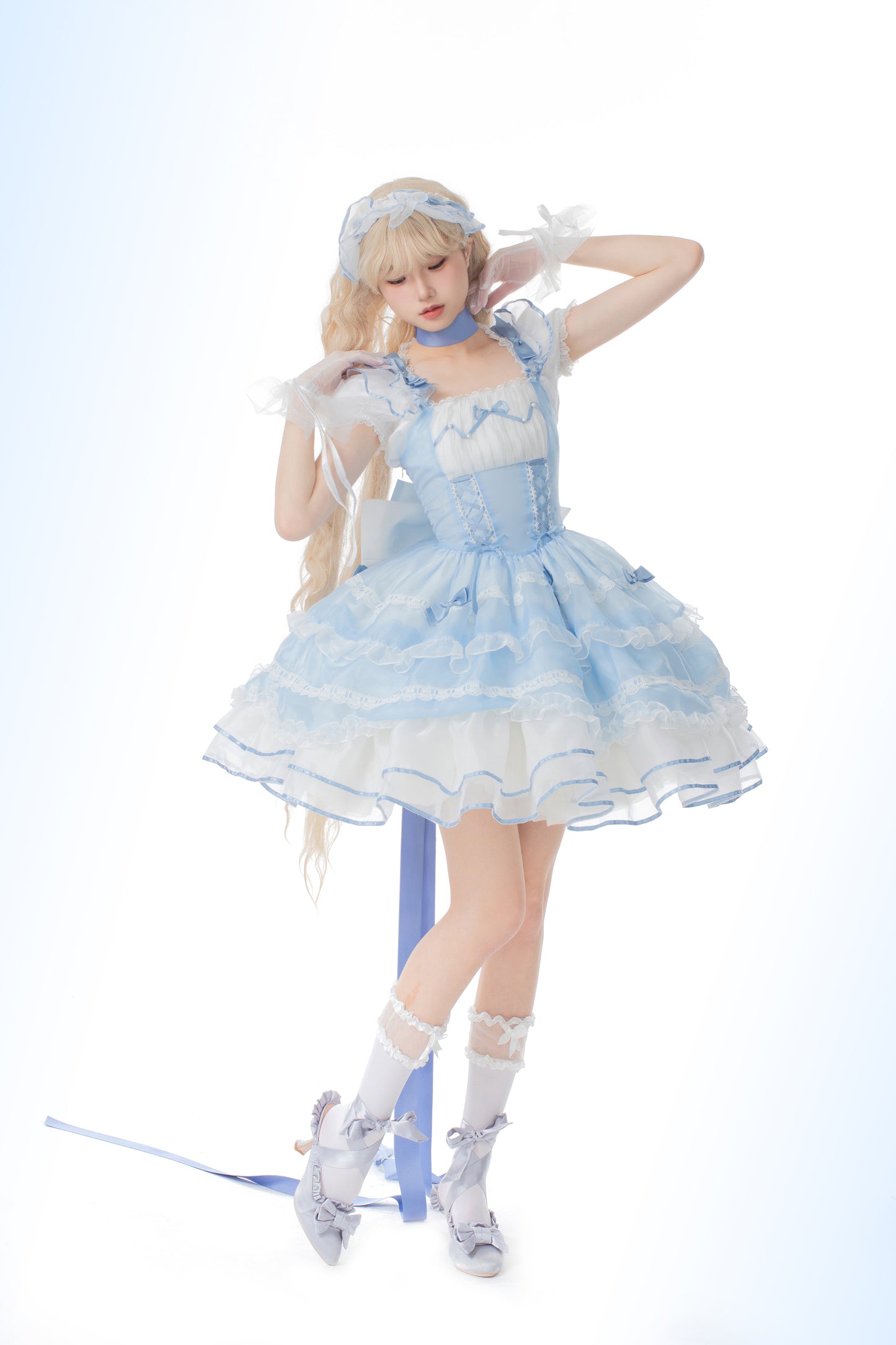 Pillow Fairy Tale Lolita Tsubaki Sakura Pink Blue Black Lolita Dress