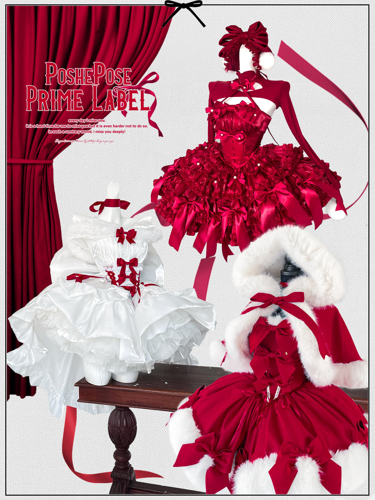 Poshepose Christmas Dance Series Red Lolita Dress