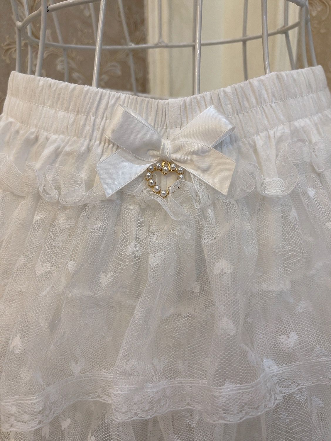 Sweetheart Princess Heart Mesh Lace White Elastic Short Skirt Shorts Bloomers