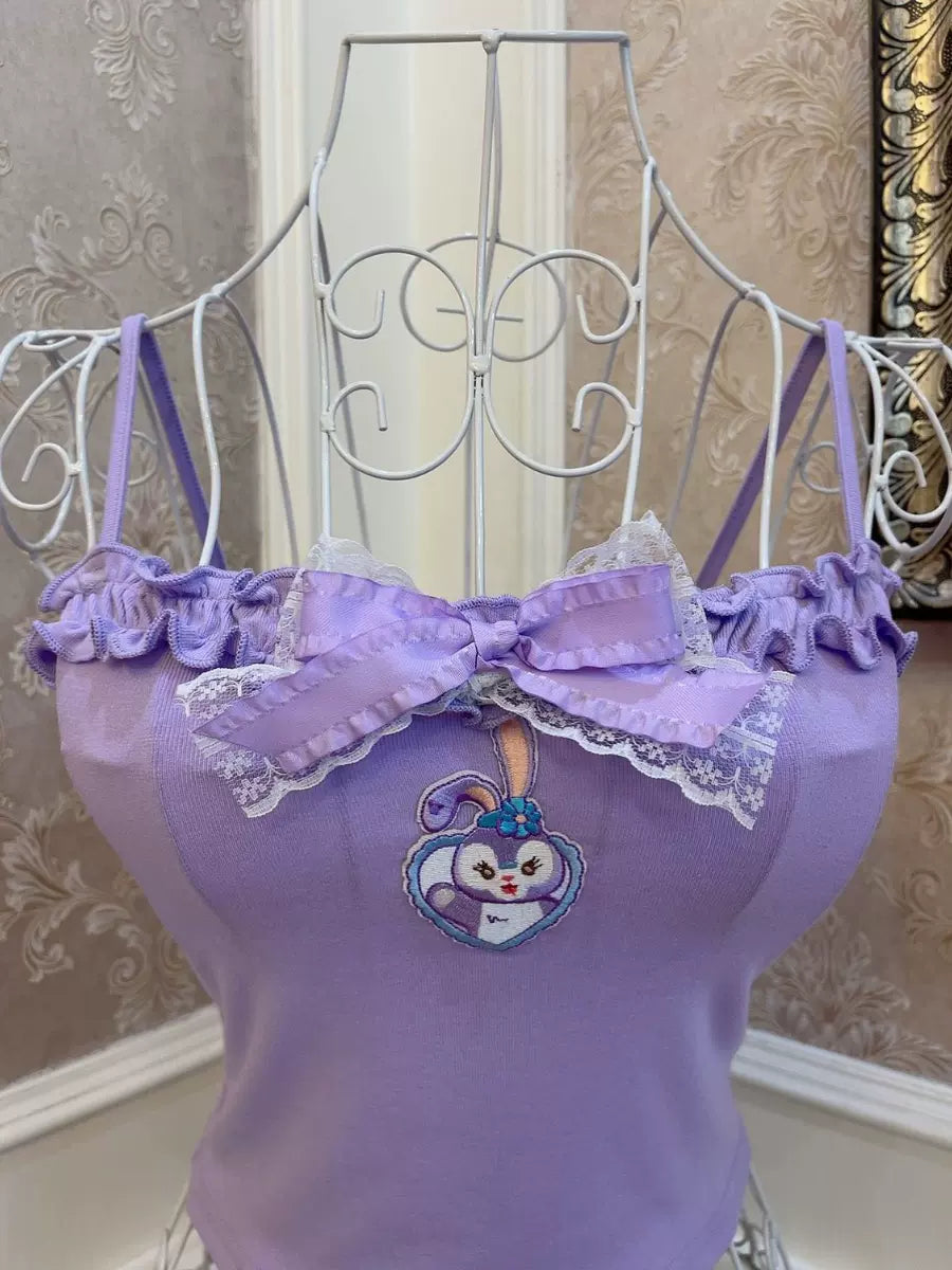 Sweetheart Princess Puprle Stella Rabbit Camisole Top