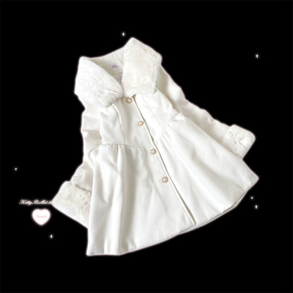 Kitten Bullet Confession Poem White Pink Black Blue Coat Dress Overcoat