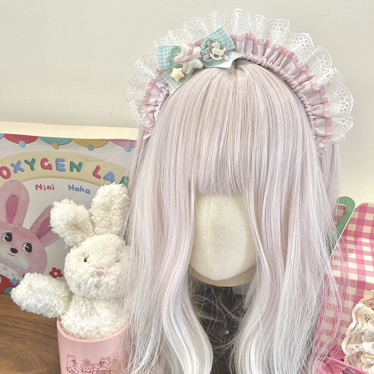 Creamy Bubbles Macaron Maid Lolita Lace Hairband Headband