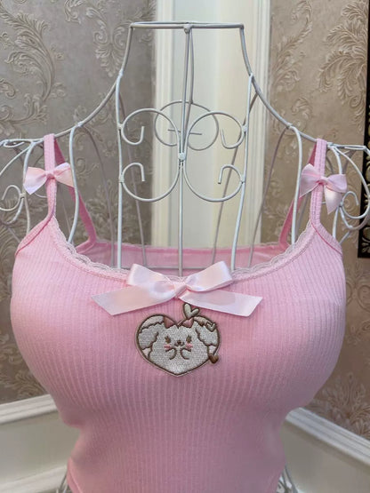 Sweetheart Princess Sweet Pink Puppy Camisole Top