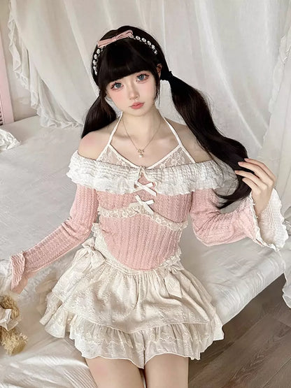 Serendipity First Love Candy Pink Top & Cream Skirt Two Piece Set