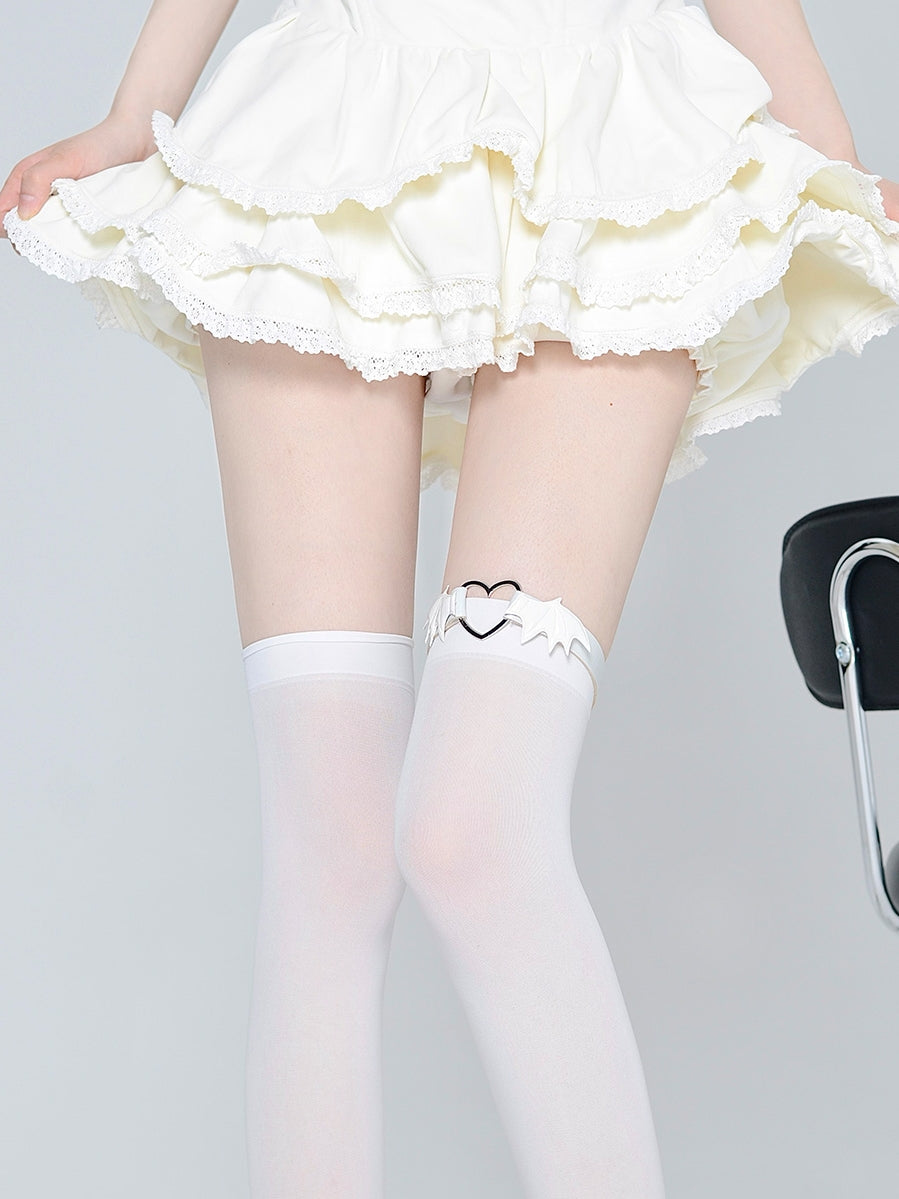 Cute Heart Wings White Blue Black Choker Thigh Strap Garter