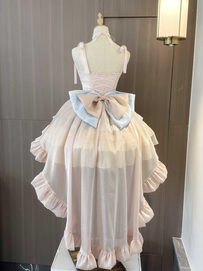 Flying Diary Blue Apricot Lolita Dress