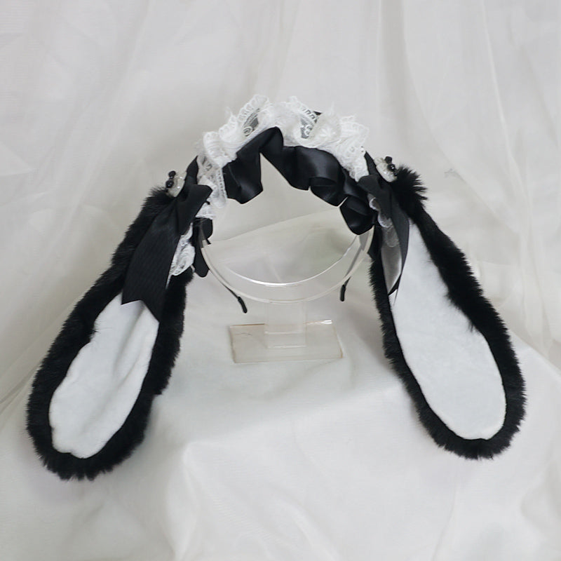 Candy Fairy Lolita Lop Rabbit Ears Cute Sweet Lace Handmade Hairband Hair Accessories