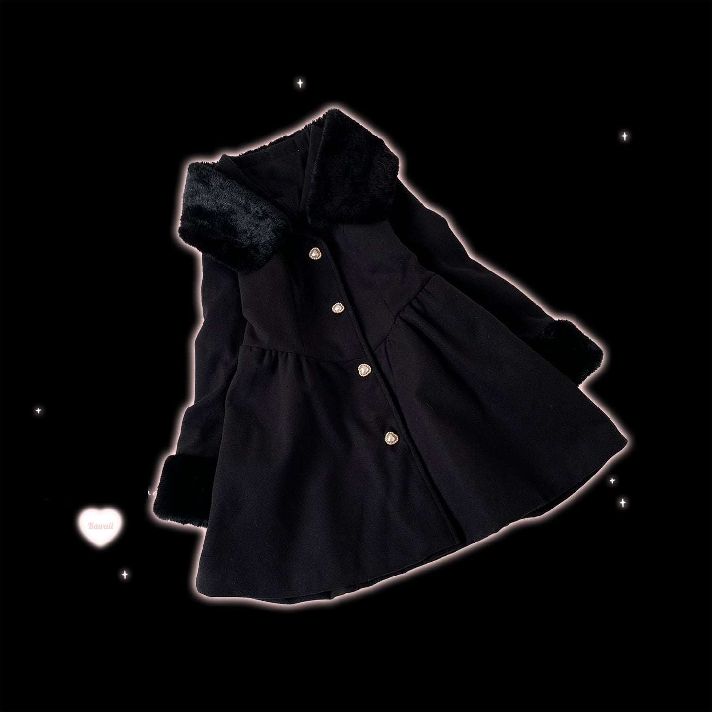 Kitten Bullet Confession Poem White Pink Black Blue Coat Dress Overcoat