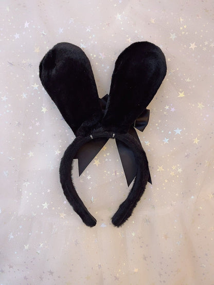 Sweetheart Princess Plush Rabbit Ears Diamond Heart Winter Hairband Headband