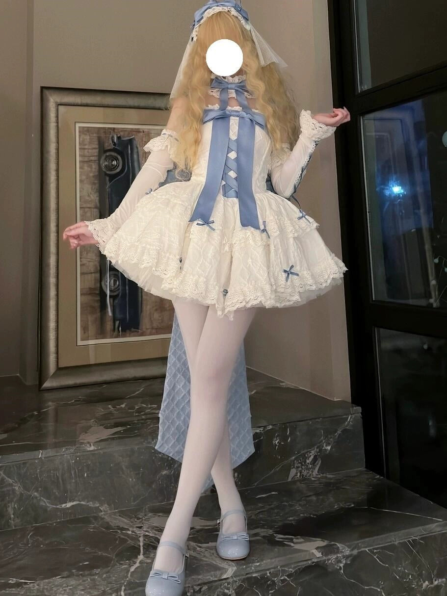 Sleeping Dream First Love Chii Chan White Pink Blue Lolita Dress