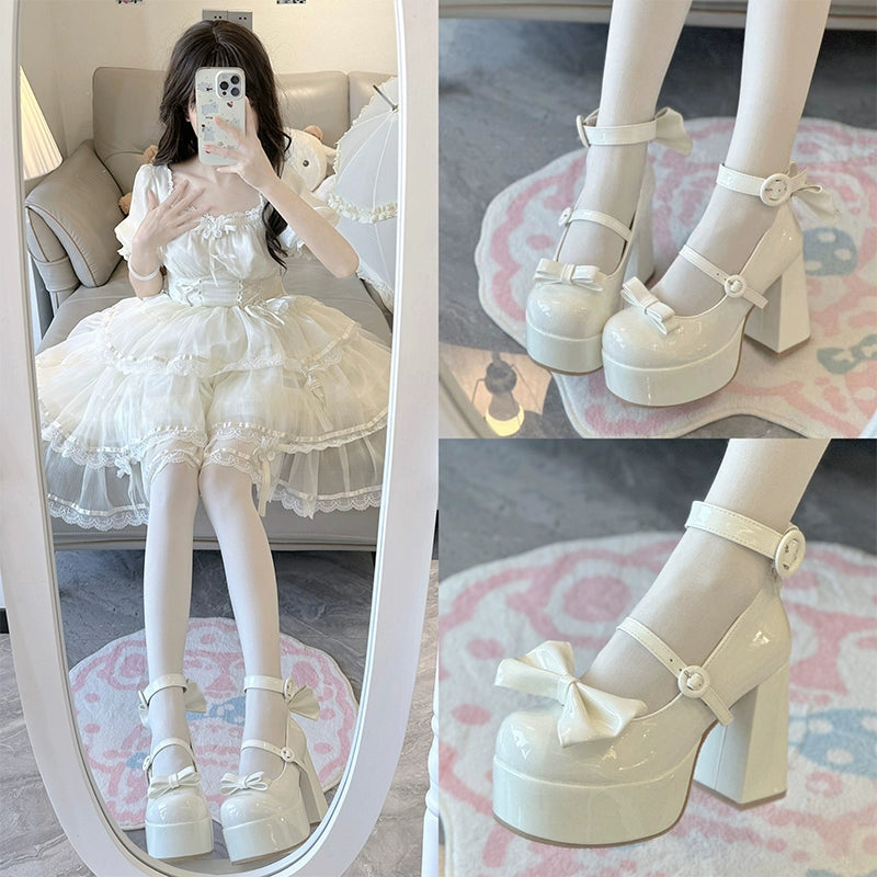 Fairy Godmother Contract Doll Glossy White Pink Blue Black High Heels Shoes