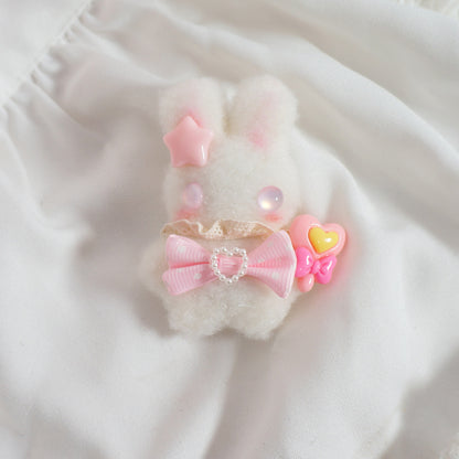 Candy Fairy Lolita Cute Rabbit Bunny Handmade Brooch Hairpin Hair Clip Hair Accessories Pins