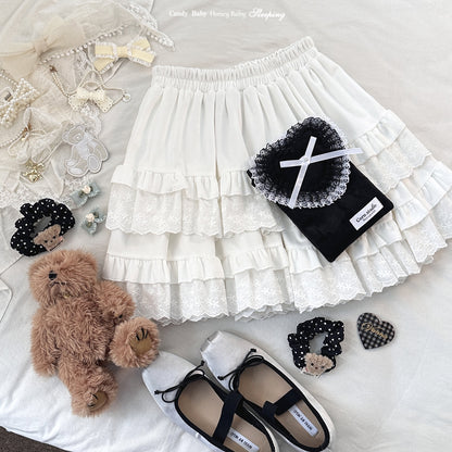 Dormir Doll Velvet Kiss Lace White Black Ruffle Skirt